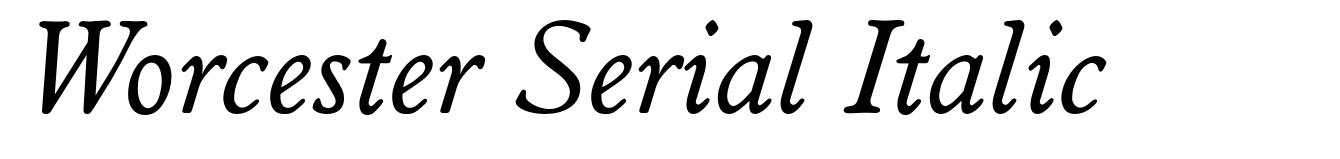 Worcester Serial Italic